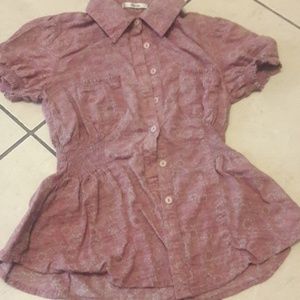 Papaya button shirt as small